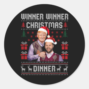 Gewinner Weihnachtsessen Abendessen Santa Trump Va Runder Aufkleber
