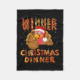 Gewinner Weihnachtsessen Abendessen Weihnachtsmann Fleecedecke