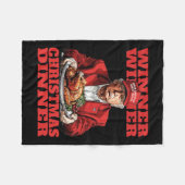 Gewinner Weihnachtsessen Funny Trump Xmas Sa Fleecedecke (Vorderseite (Horizontal))