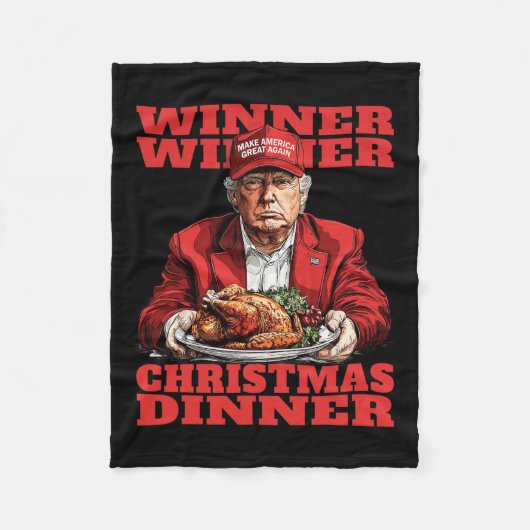 Gewinner Weihnachtsessen Funny Trump Xmas Sa Fleecedecke (Vorderseite)