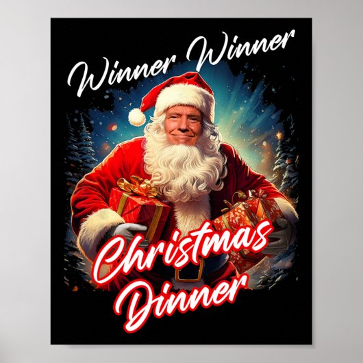 Gewinner Weihnachtsessen - Präsident Trump Poster (Vorne)