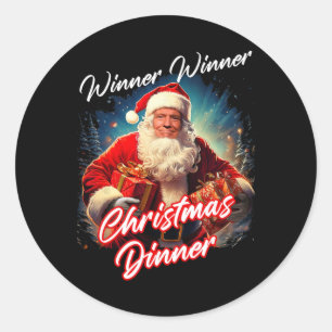 Gewinner Weihnachtsessen - Präsident Trump Runder Aufkleber