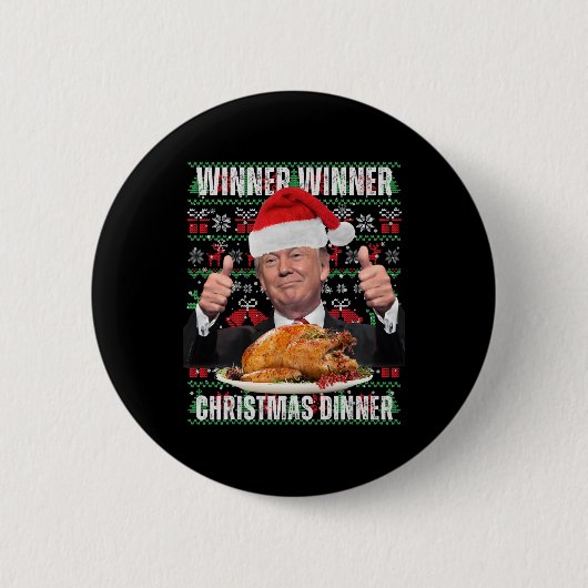 Gewinner Weihnachtsessen Spaß Funny Trump X Button (Vorderseite)