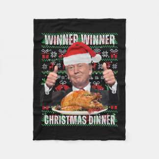 Gewinner Weihnachtsessen Spaß Funny Trump X Fleecedecke