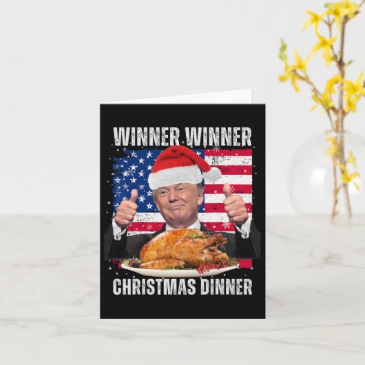 Gewinner Weihnachtsessen Spaß Funny Trump X Karte (Gelbe Blume)