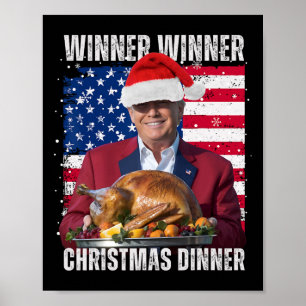 Gewinner Weihnachtsessen Spaß Funny Trump X Poster