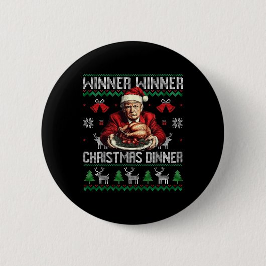 Gewinner Weihnachtsessen Weihnachtsessen Santa Tru Button (Vorderseite)