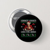 Gewinner Weihnachtsessen Weihnachtsessen Santa Tru Button (Vorne & Hinten)