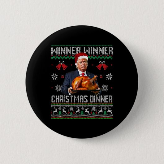 Gewinner Weihnachtsessen Weihnachtsessen Santa Tru Button (Vorderseite)