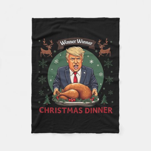 Gewinner Weihnachtsessen Weihnachtsessen Santa Tru Fleecedecke (Vorderseite)