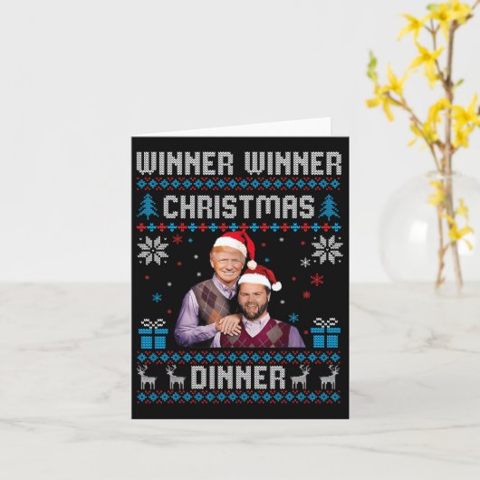 Gewinner Weihnachtsessen Weihnachtsessen Santa Tru Karte (Gelbe Blume)