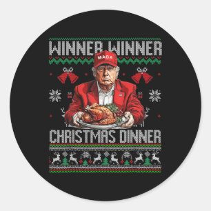Gewinner Weihnachtsessen Weihnachtsessen Santa Tru Runder Aufkleber