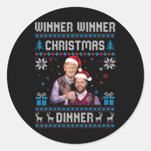 Gewinner Weihnachtsessen Weihnachtsessen Santa Tru Runder Aufkleber