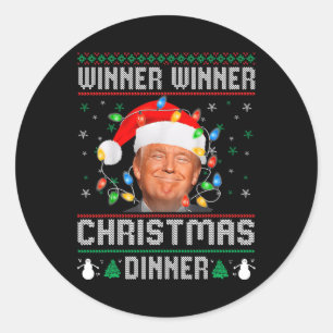 Gewinner Weihnachtsessen Weihnachtsessen Santa Tru Runder Aufkleber