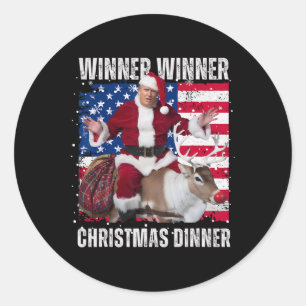 Gewinner Weihnachtsessen Weihnachtsessen Santa Tru Runder Aufkleber