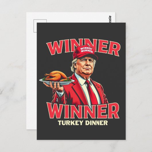 Gewinnerin Türkei Dinner Trump Erntedank Postkarte (Vorne/Hinten)