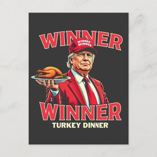 Gewinnerin Türkei Dinner Trump Erntedank Postkarte (Vorderseite)