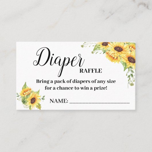 Gewinnlose Tombola Baby Dusche Gewinnkarte Platzkarte (Vorderseite)