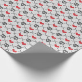 Gewirbelmuster mit Schädeln Geschenkpapier (Ecke)