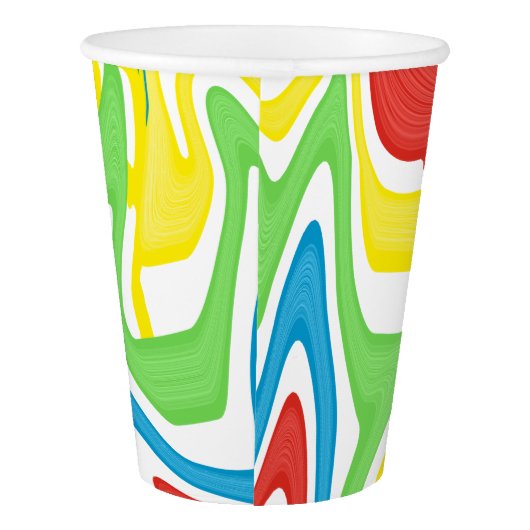 Gewirbelter Regenbogen Pappbecher (Rückseite)