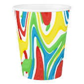 Gewirbelter Regenbogen Pappbecher (Vorderseite)