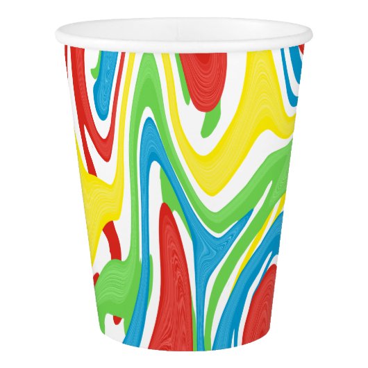 Gewirbelter Regenbogen Pappbecher (Vorderseite)