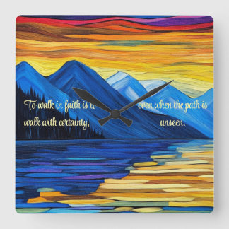 Gewissheit des Glaubens Quadratische Wanduhr