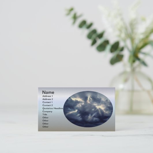 Gewitter-Blitz Visitenkarte (Stehend Vorderseite)