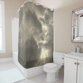 Gewitter Blitze des Blitzes Gray Sky Duschvorhang (Beispiel)