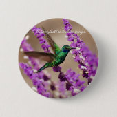 Gewitter des Glaubens fesselnde Violetohren Hummin Button (Vorderseite)