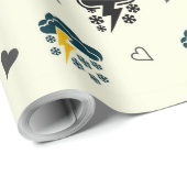 "Gewitter Elegance: ☁️ und ⚡ Wrapping Papier. Geschenkpapier (Rolleneckpunkt)