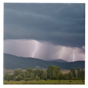 Gewitter erzeugte Blitze im Jocko Fliese