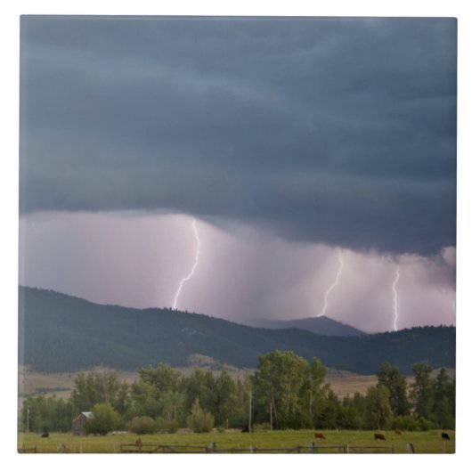 Gewitter erzeugte Blitze im Jocko Fliese (Vorderseite)