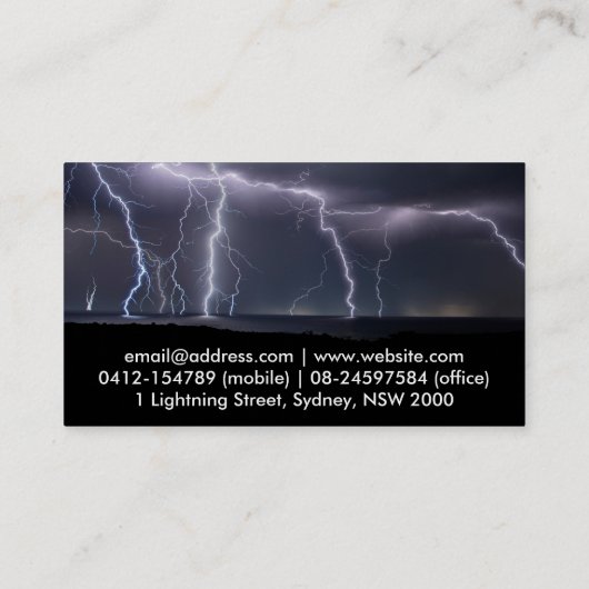 Gewitter Foto Elektrischer Strom Visitenkarte (Rückseite)