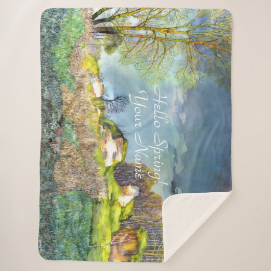 Gewitter-Frühjahrsmalerei Sherpa Blanket Sherpadecke (Vorderseite)