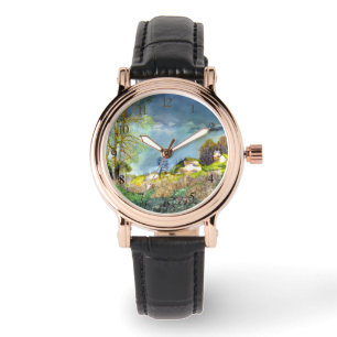 Gewitter- GemäldeWasserfarbe Armbanduhr
