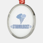 Gewitter I Liebe Sturm Silbernes Ornament (Links)
