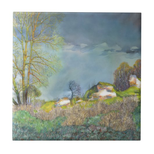 Gewitter im Frühjahr Fliese (Vorderseite)