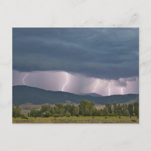 Gewitter produzierte Blitze im Jocko Postkarte (Vorderseite)