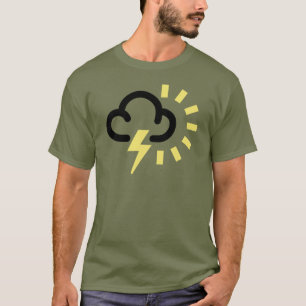 Gewitter: Retro Wettervorhersagesymbol T-Shirt