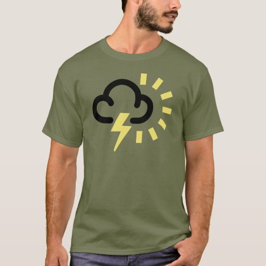 Gewitter: Retro Wettervorhersagesymbol T-Shirt (Vorderseite)