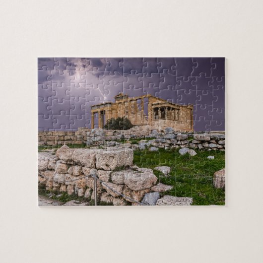 Gewitter über Akropolis in Athen, Griechenland, Eu Puzzle (Horizontal)