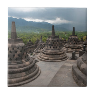 Gewitter über Borobudur Fliese