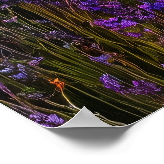 Gewitter über Lavendelfelder - Dramatisch Poster (Ecke)