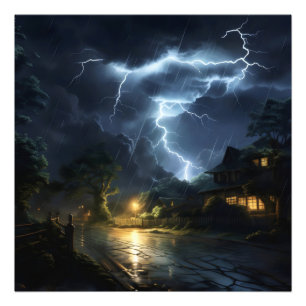 Gewitter über Village Fotodruck