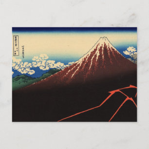 Gewitter unter dem Gipfel (von Hokusai) Postkarte