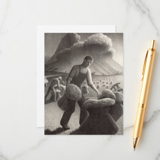 Gewitter von Grant Wood Begleitkarte (Vorderseite/Rückseite Beispiel)