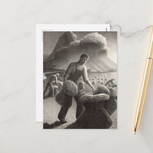 Gewitter von Grant Wood Feiertagspostkarte (Vorderseite/Rückseite Beispiel)