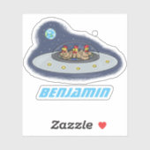 Gewitterhühner im Weltraum - Cartoon Aufkleber (Blatt)