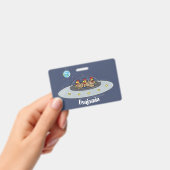 Gewitterhühner im Weltraum - Cartoon Ausweis (Handheld)